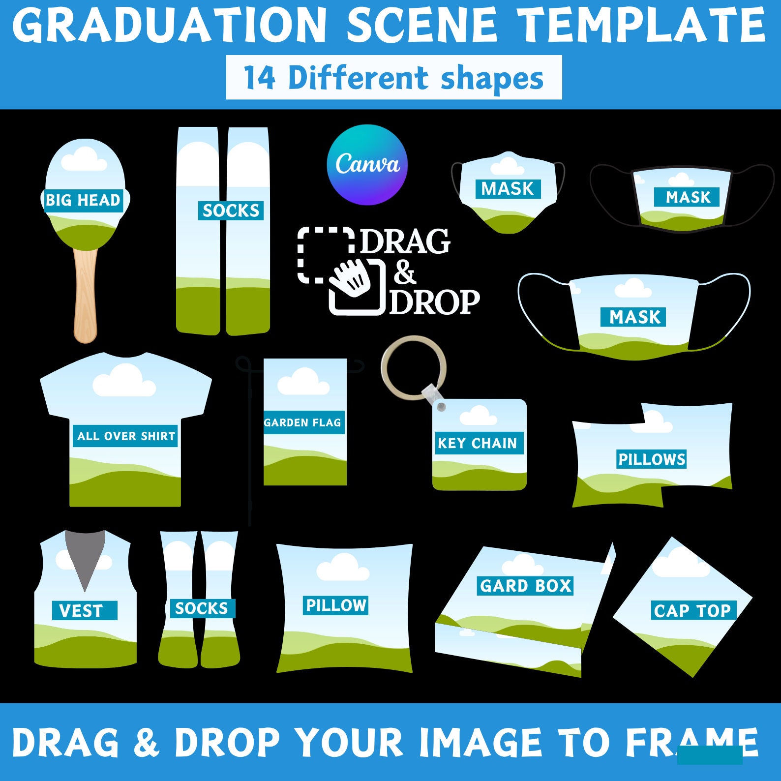 Graduation Rivan Mockup Graduation Scene Canva Mockup, Graduation Canva Mockup Bundle ...