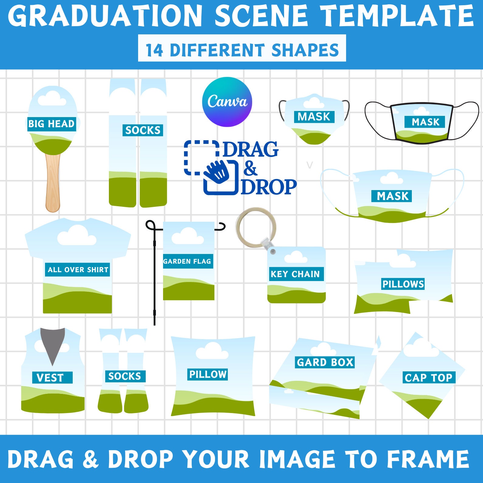 Graduation Rivan Mockup Graduation Scene Canva Mockup, Graduation Canva Mockup Bundle ...