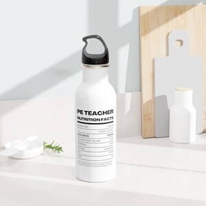 PE Lehrer Ernährungsetikett Edelstahl Wasserflasche | Perfektes Sportlehrer Geschenk!! Sportlehrer svg, Geschenk, Untersetzer, Becher, Poster