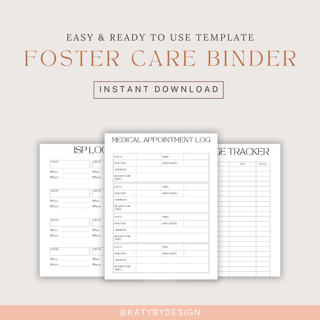 Simple Foster Care Binder Printable - Etsy