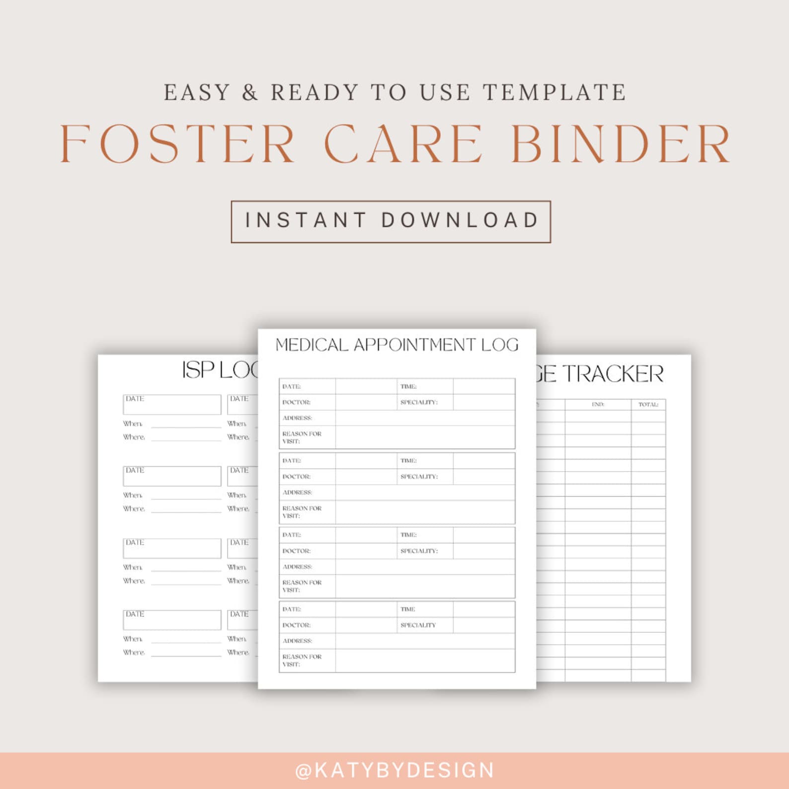 Simple Foster Care Binder Printable - Etsy