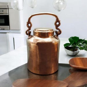 100% Pure Brass Vintage Unique Shape Milk / Ghee / Oil Canister