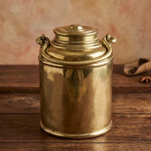 100% reines Messing seltene Vintage Milch / Ghee / Öl Barni | Einmachglas | Kanister
