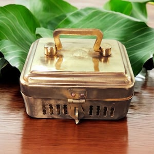 Rare Antique Pure Brass Vintage Paan daan - Beetle Nut Supari Box