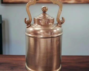 Rare Vintage Pure Brass Very Beautiful Shape Original Antique Oil - Ghee - Milk Can