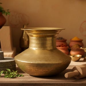 Original Antique Pure Brass Very Rare Shape Multipurpose Water Pot