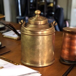 Vintage Pure Brass Very Beautiful Shape Original Antique Oil - Ghee - Milk Can