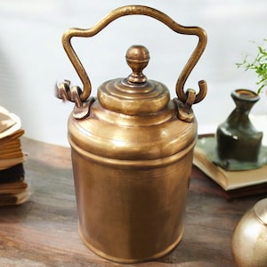 Vintage Pure Brass Very Beautiful Shape Original Antique Oil - Ghee - Milk Can