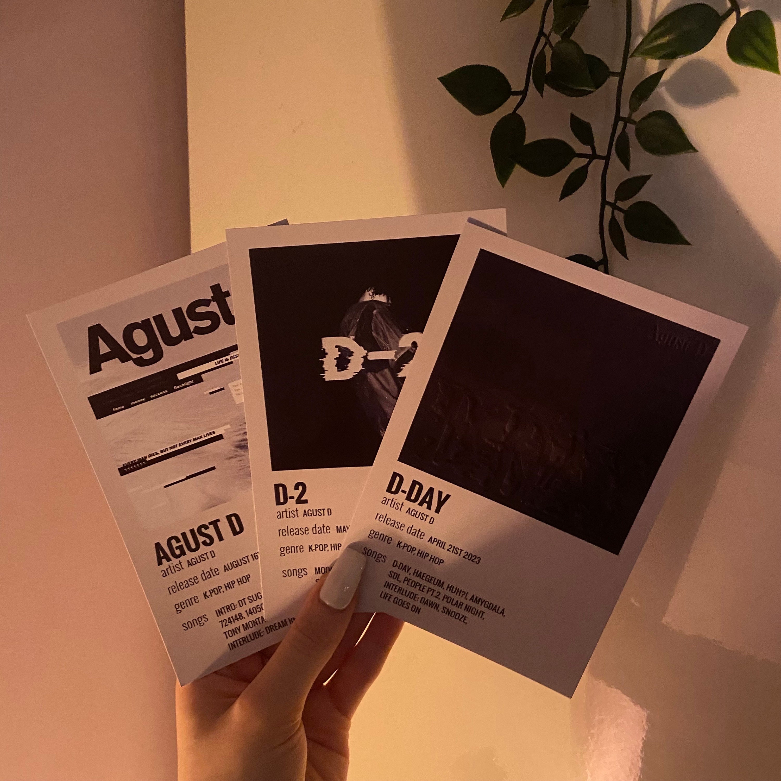 Agust D Aesthetic Album Poster Print Bundle 