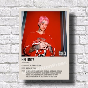 Lil Peep - Hellboy A4 minimalist aesthetic album poster print