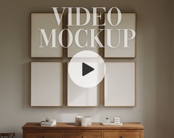 Six Frames Video Mockup: DIN A ISO, Seamless Loop (PSD, MP4)
