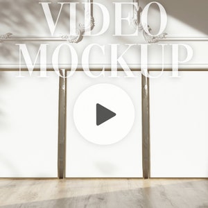 Three Frames Video Mockup | DIN A ISO | Seamless Loop | Animated Mockup | 3 Vertical Frames Mockup | Natural Shadows | PSD mp4 | B25