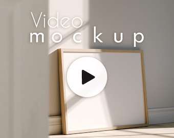 Mockup di cornice video animata: formato DIN A ISO orizzontale, 3 scene, design minimalista (PSD e download digitale)