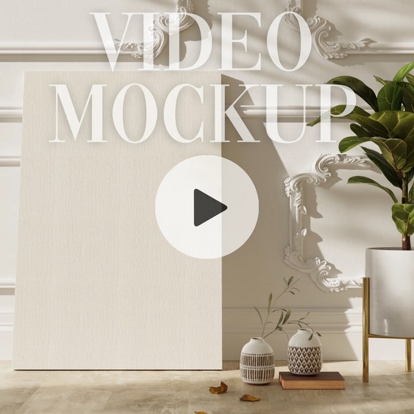 Video Canvas Mockup - Pearls | 3x2 Vertical Mockup | Animated Canvas Mockup | Artwork Showcase |  PSD mp4 | Smart Object | Vertical Canvas