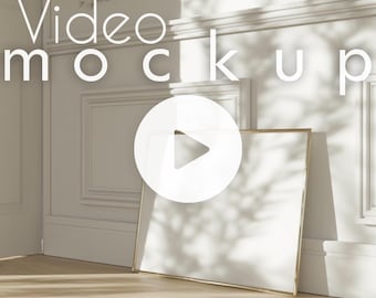 Animated Video Frame Mockup: Horizontal Din A ISO Art Display with Natural Shadows (PSD mp4)