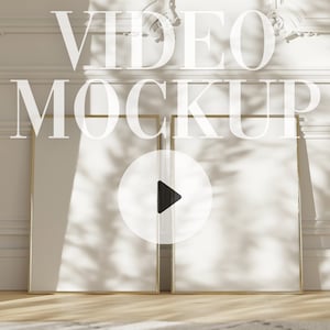 Two Frames Video Mockup | DIN A ISO | Seamless Loop | Animated Mockup | 2 Vertical Frames Mockup | Natural Shadows | PSD mp4 | B21
