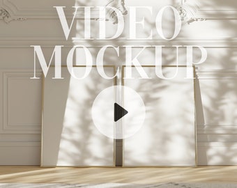 Animated Two Frames Video Mockup: ISO DIN A, Natural Shadows (PSD mp4)