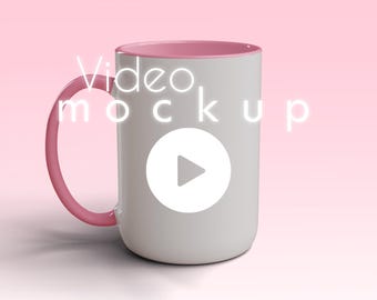 Animated Colorable Mug Mockup: 15oz PSD Video, Customizable (PSD & Digital Download)