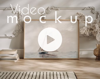 Animated Video Frame Mockup: Vertical ISO DIN A, Natural Shadows (PSD mp4)