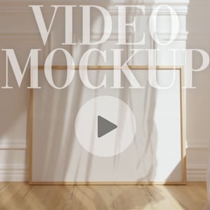 Video Mockup Horizontal | DIN A ISO | Seamless Loop | Animated Frame  Mockup | Natural Shadows | PSD mp4 | Minimal Thin Wooden Frame | B08_H