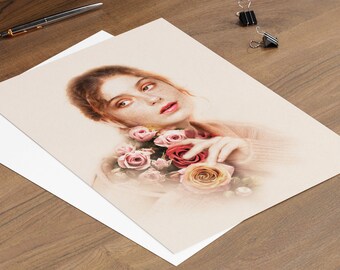 5x7 Art Print Mockup: Photo Card, Poster Flat Lay (Digital Download)