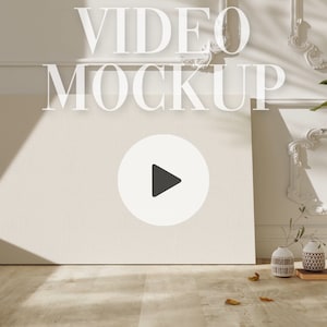 Video Canvas Mockup - Pearls | 2x3 Landscape Horizontal Mockup | Animated Canvas Mockup | Artwork Showcase |  PSD mp4 | Smart Object