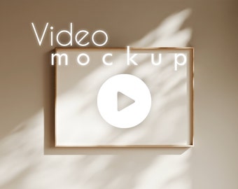 Animated Wooden Frame Mockup: ISO A Size, Natural Shadows (PSD & MP4 Digital Download)