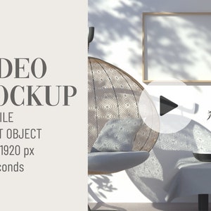 Video Mockup Horizontal | DIN A ISO A2 Wood Frame Animated Mockup | Frame Video Mockup | Natural Shadows | PSD mp4 |  Wood Frame B06H