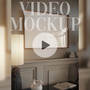 Video Mockup Horizontal Interior | DIN A ISO | Seamless Loop | Animated Mockup | Vertical Frame | Poster Mockup | PSD mp4 | B19H