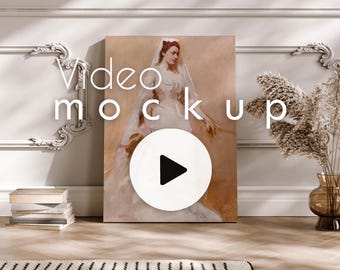 Animated Video Canvas Mockup: Vertical Din A, Artwork Showcase (PSD & MP4 Digital Download)