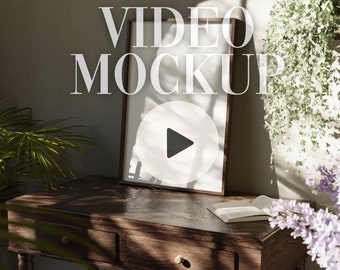 Vertical Frame Video Mockup: DIN A ISO, Seamless Loop (PSD mp4)