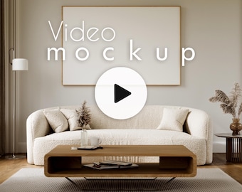 Animated Video Frame Mockup: Horizontal 3x2, Three Scenes, Minimalist Design in Living Room