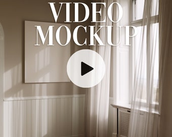Mockup video su tela verticale 4x5: vetrina di opere d'arte (PSD, MP4)