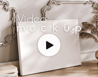 Animated Video Canvas Mockup: Landscape Din A, Artwork Showcase (PSD & MP4 Digital Download)