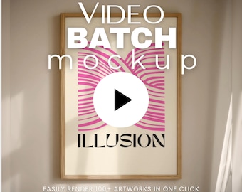 Blender Batch Video Mockup: Vertical DIN A Frame (50x70), Bulk Render 100+ Artworks, Automation Add-on