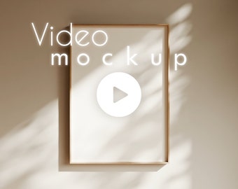 Animated Wooden Frame Video Mockup: Vertical ISO Sizes (PSD & MP4)