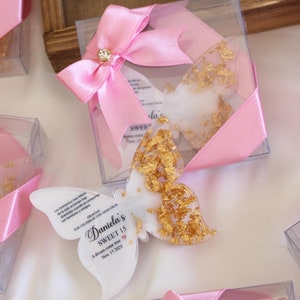 Personalized Sweet 15 Butterfly Magnet Favors: Mis Quince, Sweet 16
