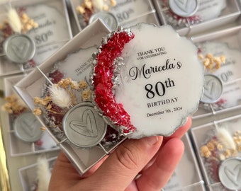 Personalized Adult 80th Birthday Magnet Favor Box
