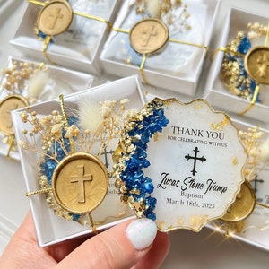 Personalized Baptism Epoxy Magnet Favor, First Holy Communion Boy Favor,Confirmation,Mi Bautizo,Christening Favor,Dedication ,Baptism Favor