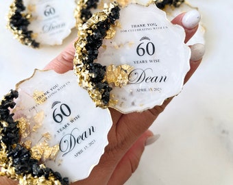 Personalized Milestone Birthday Magnet Favor: Elegant Keepsake Gift