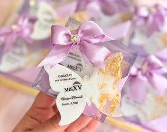 Personalized Butterfly Magnet Favor Box: Quinceañera, Sweet 15 Keepsake