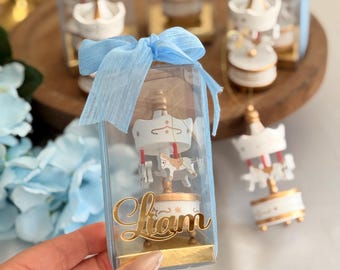 Carousel Baby Shower Favor: Wooden Keepsake Gift Box