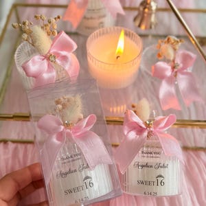 Personalized Quinceañera Scented Candle Gift,Sweet 16 Candle Favor, Elegant Quinceañera Party Favor, Mis Quince Anos, Sweet 15 Favors