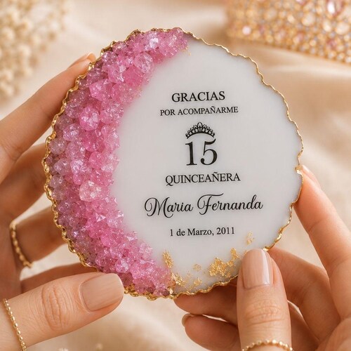 Personalisierte Gastgeschenke zur Quinceañera, Magnete aus Kunstharz für „Mis Quince Años“, Gastgeschenke für die „Mis XV“-Party, Geschenk für Gäste zum 15. Geburtstag, individuelle Erinnerung an die Quinceañera