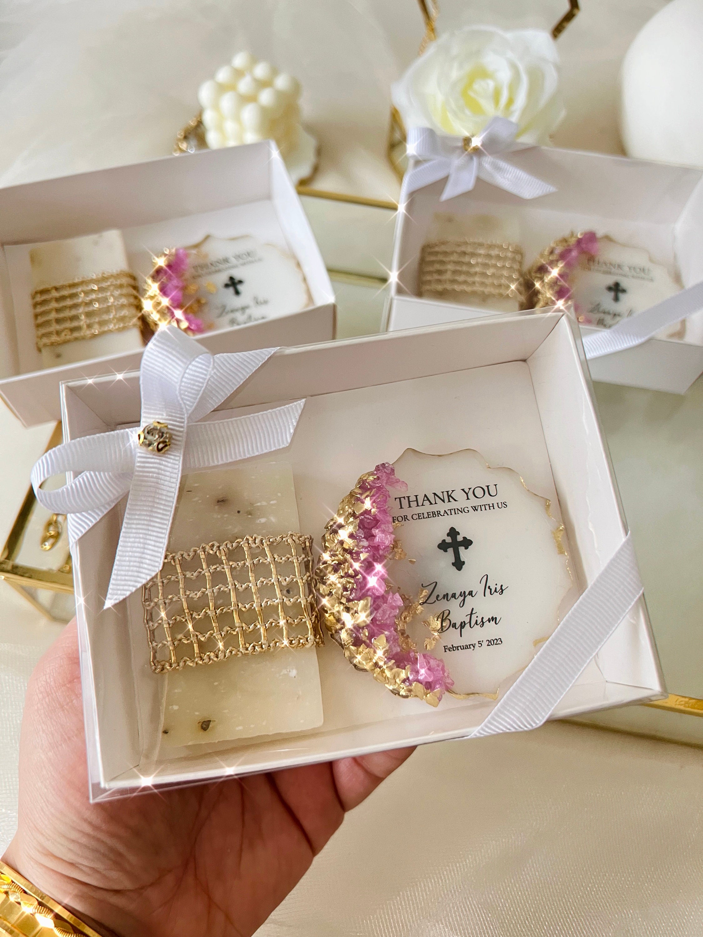 Baptism Favor Epoxy and Soapmi Bautizochristening Etsy