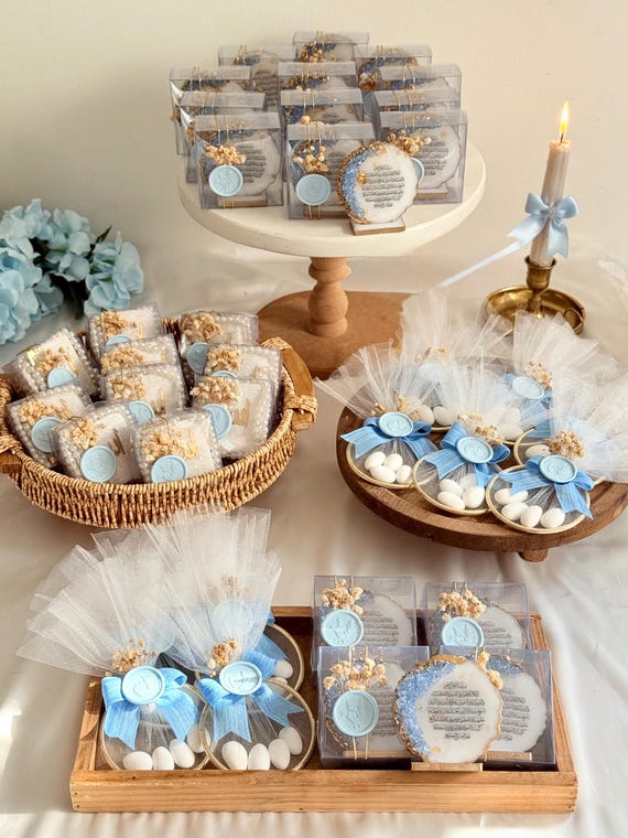 Islamic Baby Shower Gift Set, Mini Quran, Tasbih, Ayatul Kursi Decor