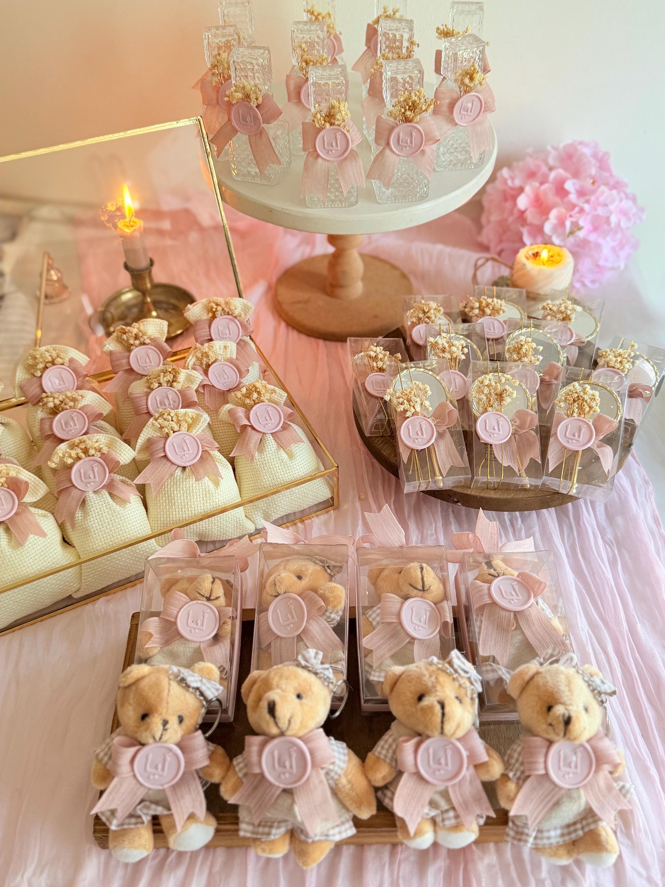 Personalized Teddy Bear Baby Shower Gift Set: Lavender, Mirror ...