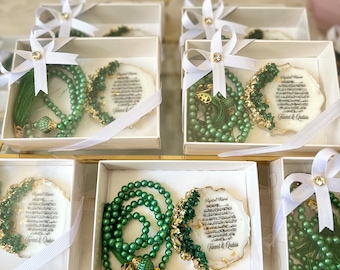 Personalized Ayatul Kursi Magnet & Tasbeeh: Islamic Wedding Favor