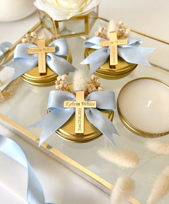 Amazon.com: Pack of 10 Wood Tealight Candle Holder, Handmade Baptism Gifts  for Boys, Communion Favors for Guests, First Communion Gift, Baptism Candle  Tealight Holders (Angel-Blue, Light Brown) : Home & Kitchen