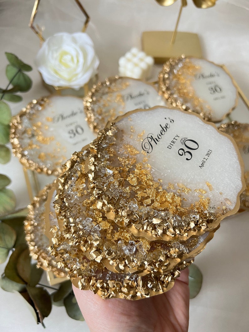 Personalized Adult Birthday Coaster – Custom Epoxy Milestone Party ...